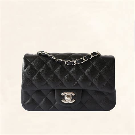 chanel mini flap silver hardware.